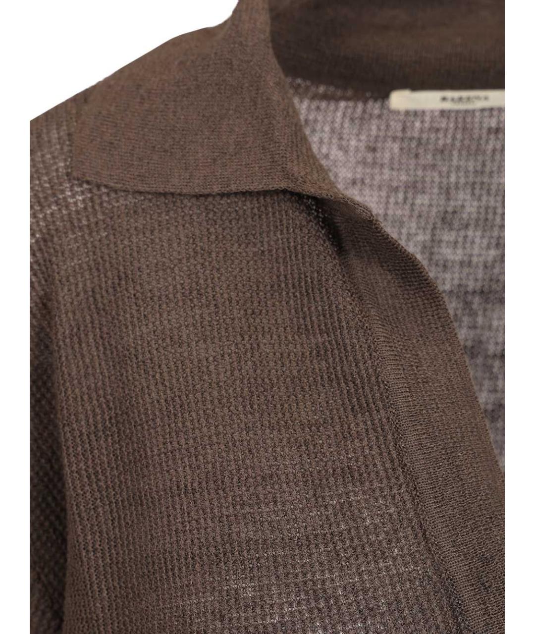 BARENA Коричневая льняная футболка, фото 4