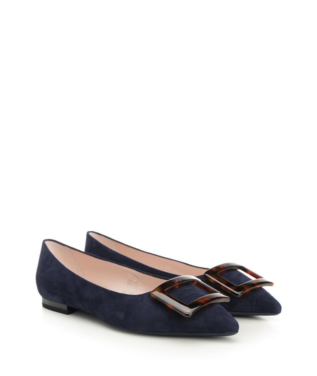 ROGER VIVIER Синие замшевые балетки, фото 2