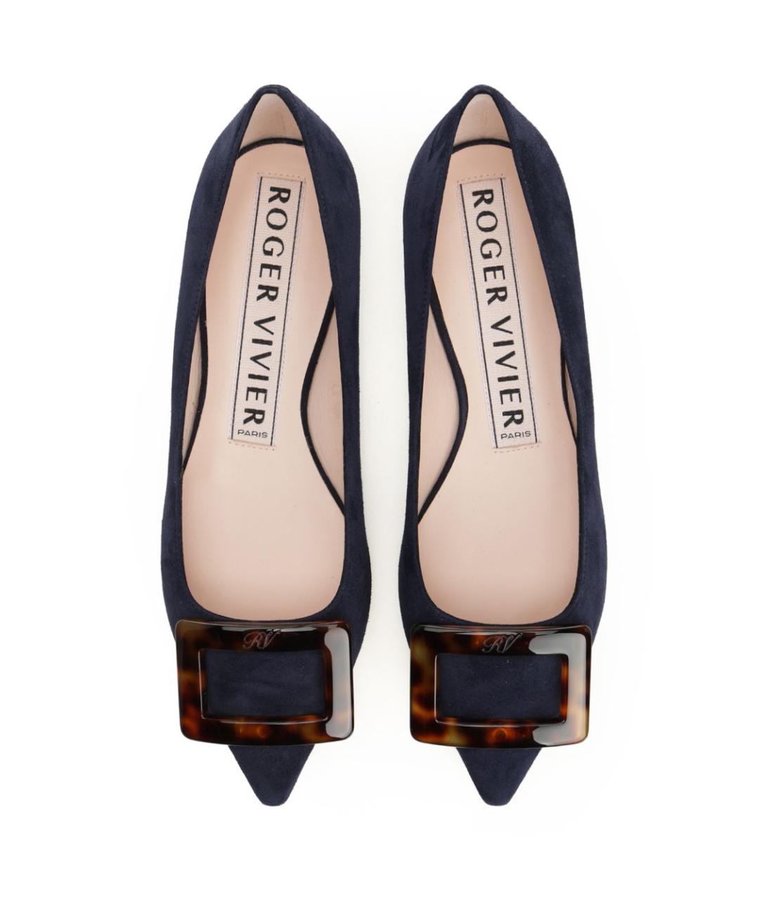 ROGER VIVIER Синие замшевые балетки, фото 5