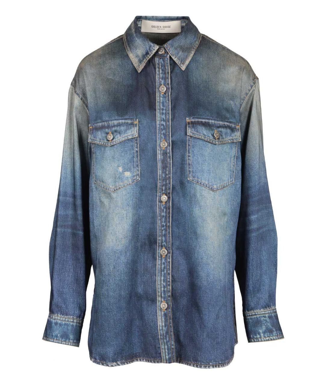 GOLDEN GOOSE DELUXE BRAND Синяя полиэстеровая рубашка, фото 1