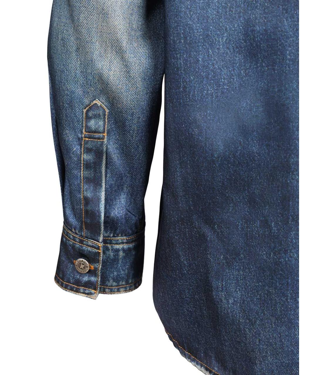 GOLDEN GOOSE DELUXE BRAND Синяя полиэстеровая рубашка, фото 4