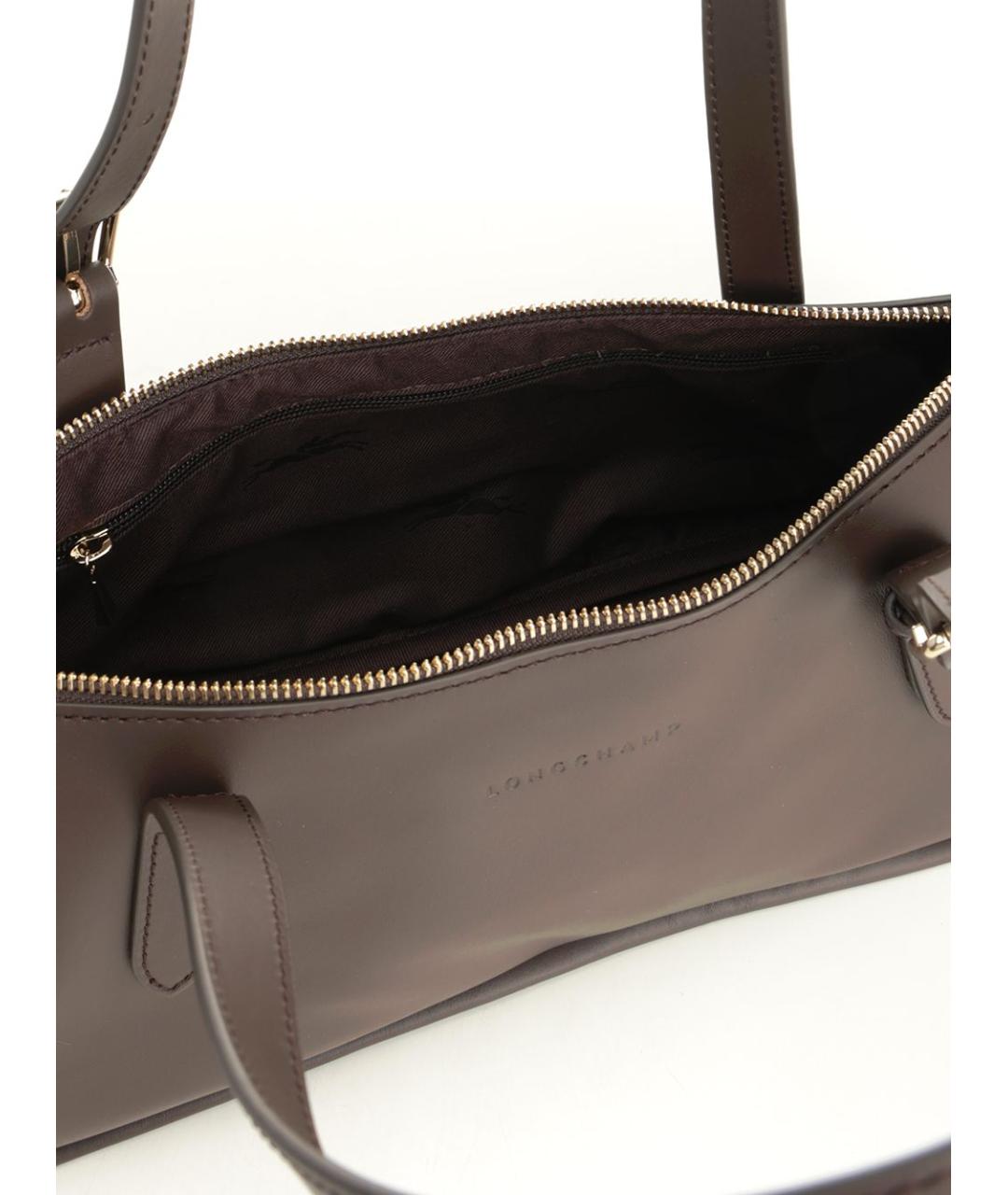 LONGCHAMP Коричневая кожаная сумка через плечо, фото 4