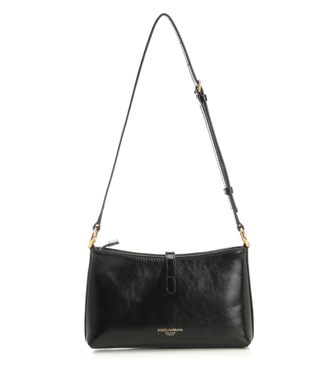 DOLCE&GABBANA Черная кожаная сумка через плечо, фото 3