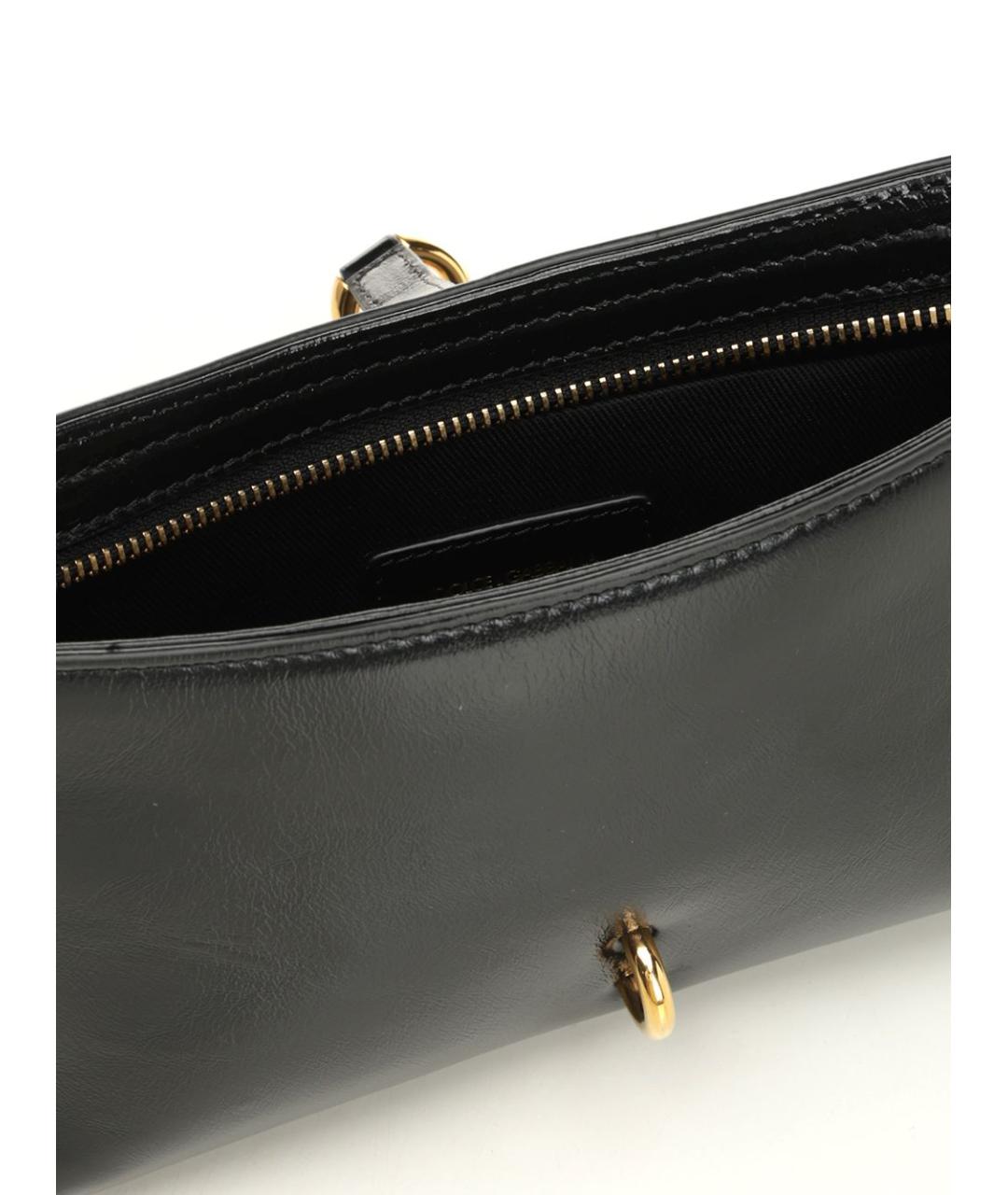 DOLCE&GABBANA Черная кожаная сумка через плечо, фото 4