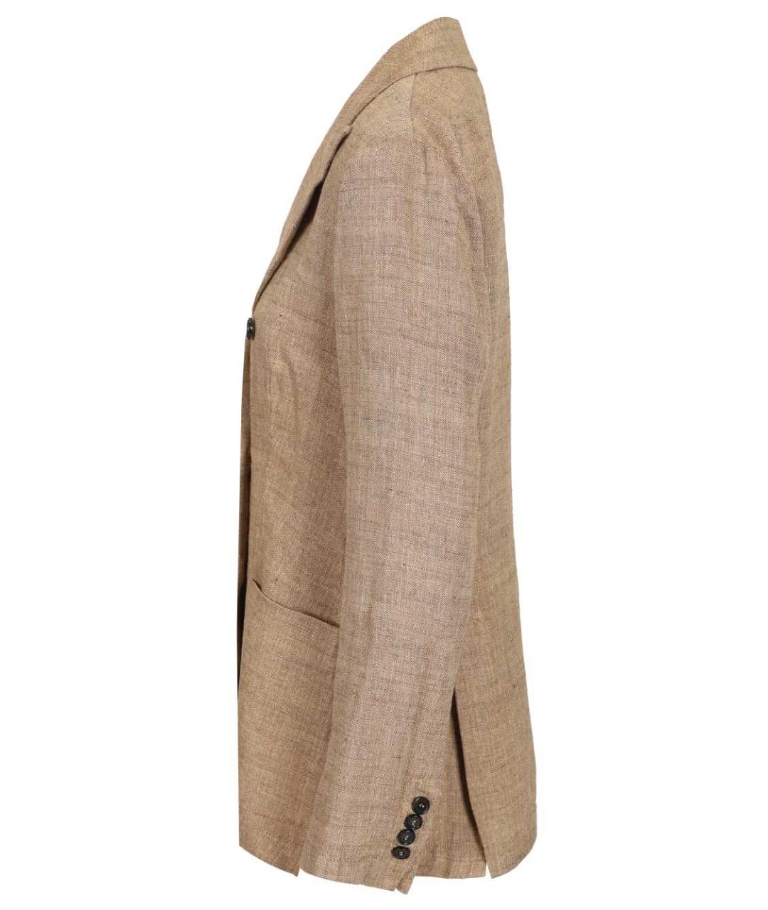 BARENA Бежевый льняной жакет/пиджак, фото 3