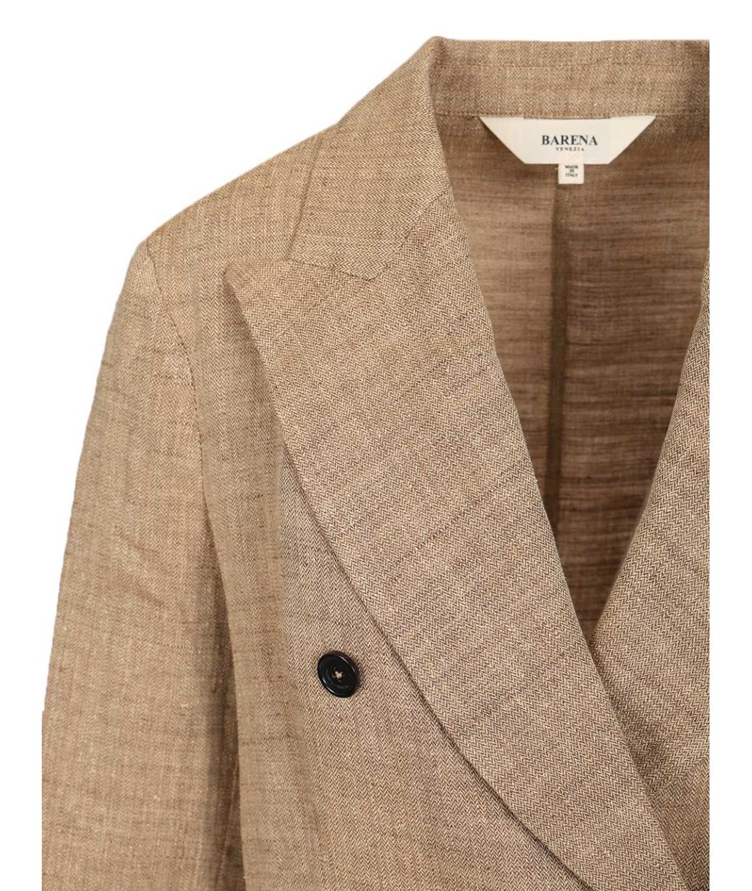 BARENA Бежевый льняной жакет/пиджак, фото 5