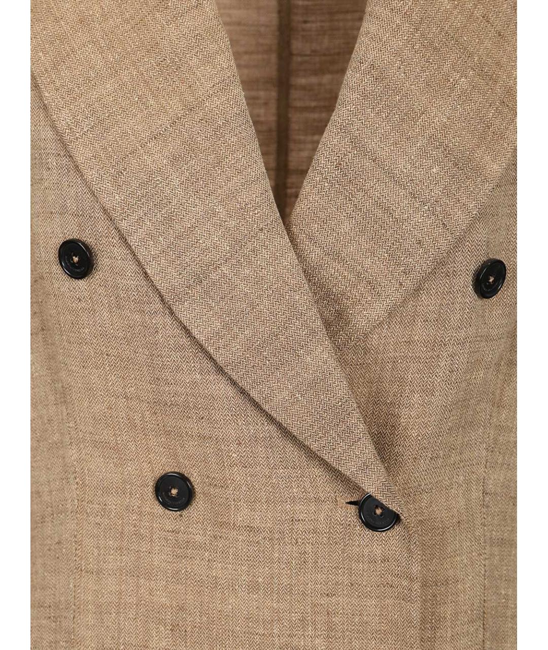BARENA Бежевый льняной жакет/пиджак, фото 4