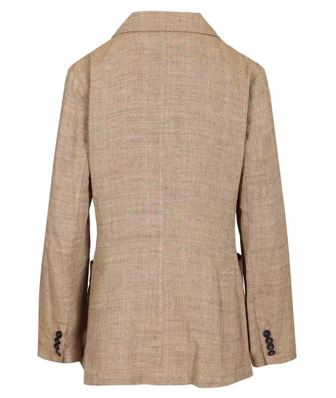 BARENA Бежевый льняной жакет/пиджак, фото 2