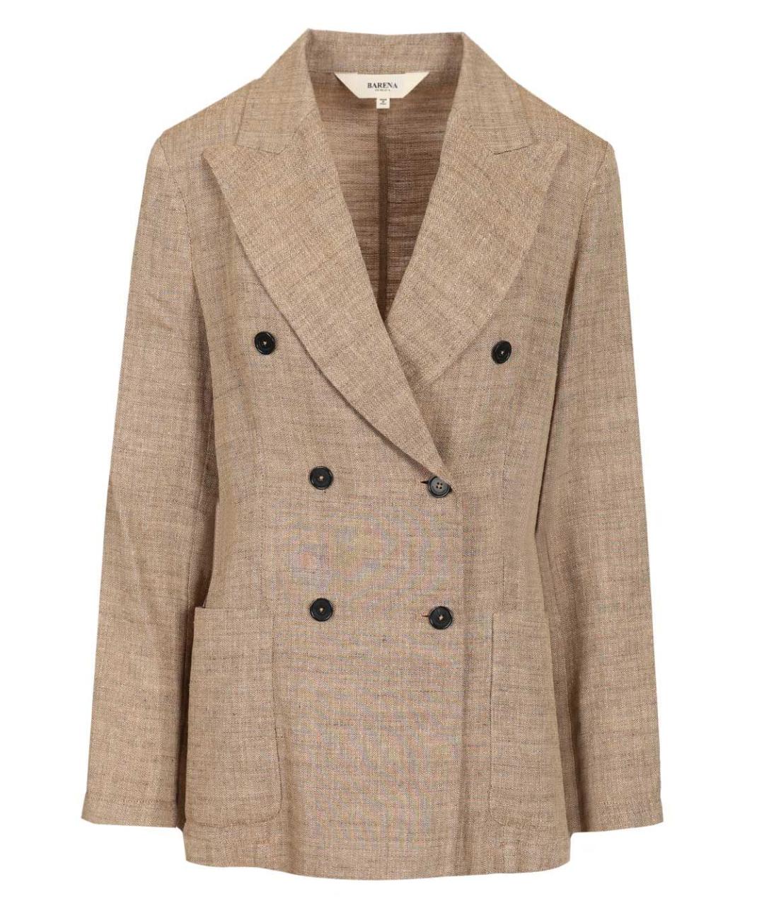 BARENA Бежевый льняной жакет/пиджак, фото 1