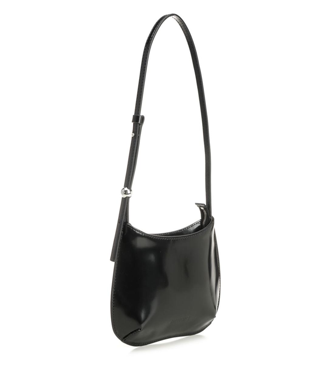 JACQUEMUS Черная кожаная сумка через плечо, фото 2