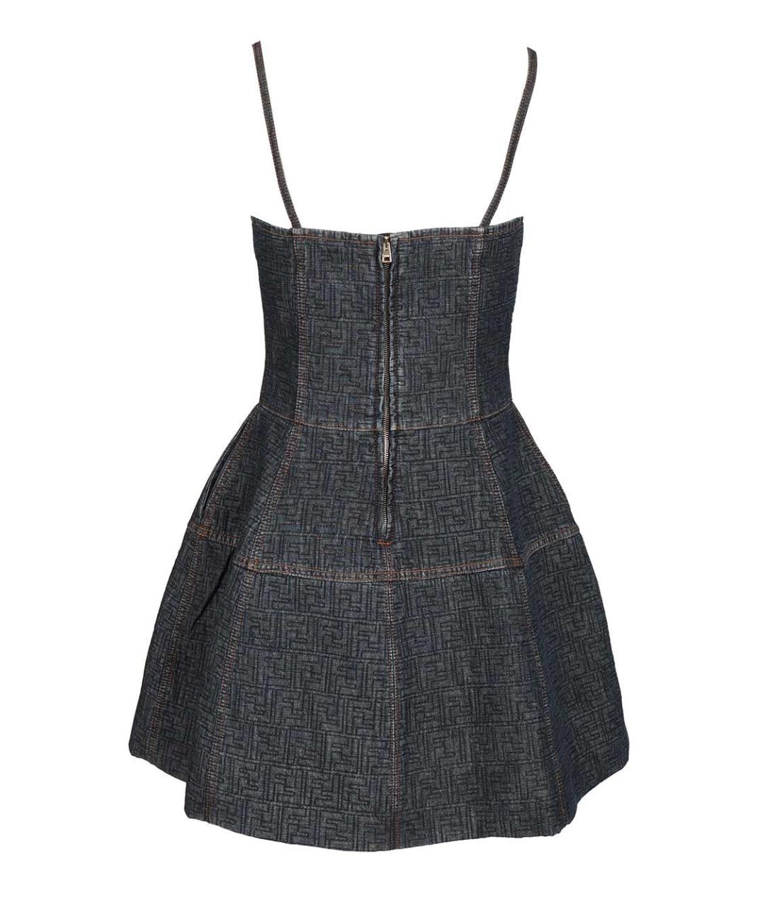 FENDI Темно-синее деним повседневное платье, фото 2