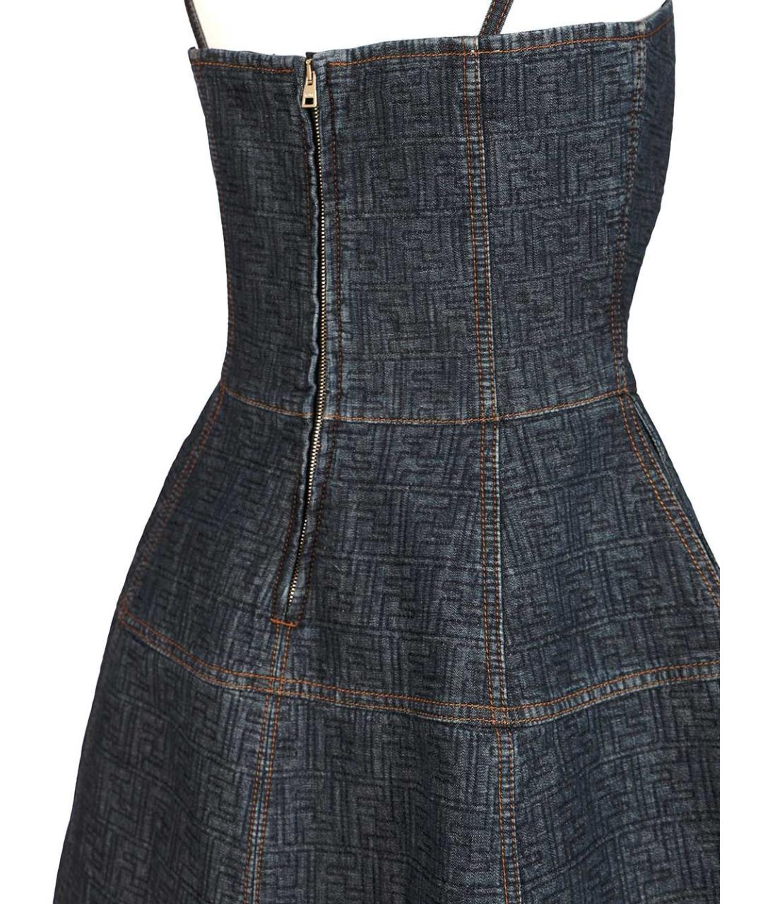 FENDI Темно-синее деним повседневное платье, фото 5