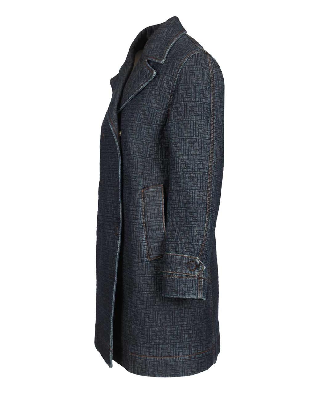 FENDI Синий деним тренч/плащ, фото 3