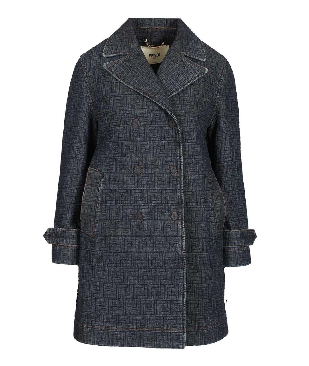 FENDI Синий деним тренч/плащ, фото 1