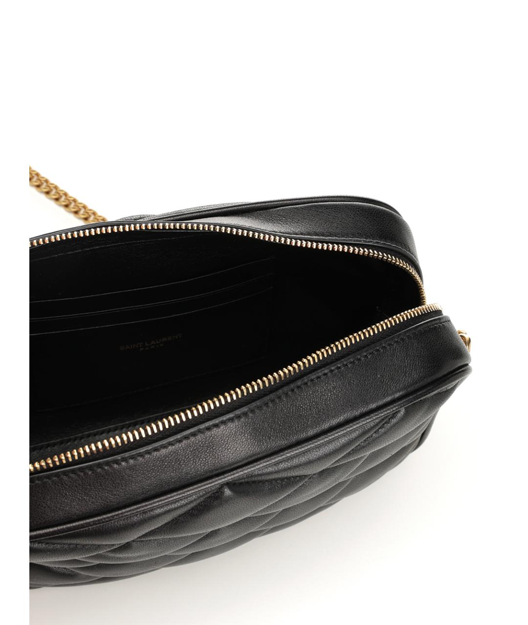 SAINT LAURENT Черная кожаная сумка через плечо, фото 4