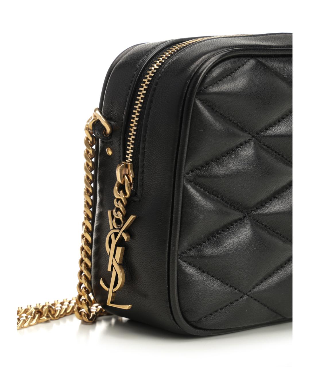 SAINT LAURENT Черная кожаная сумка через плечо, фото 5