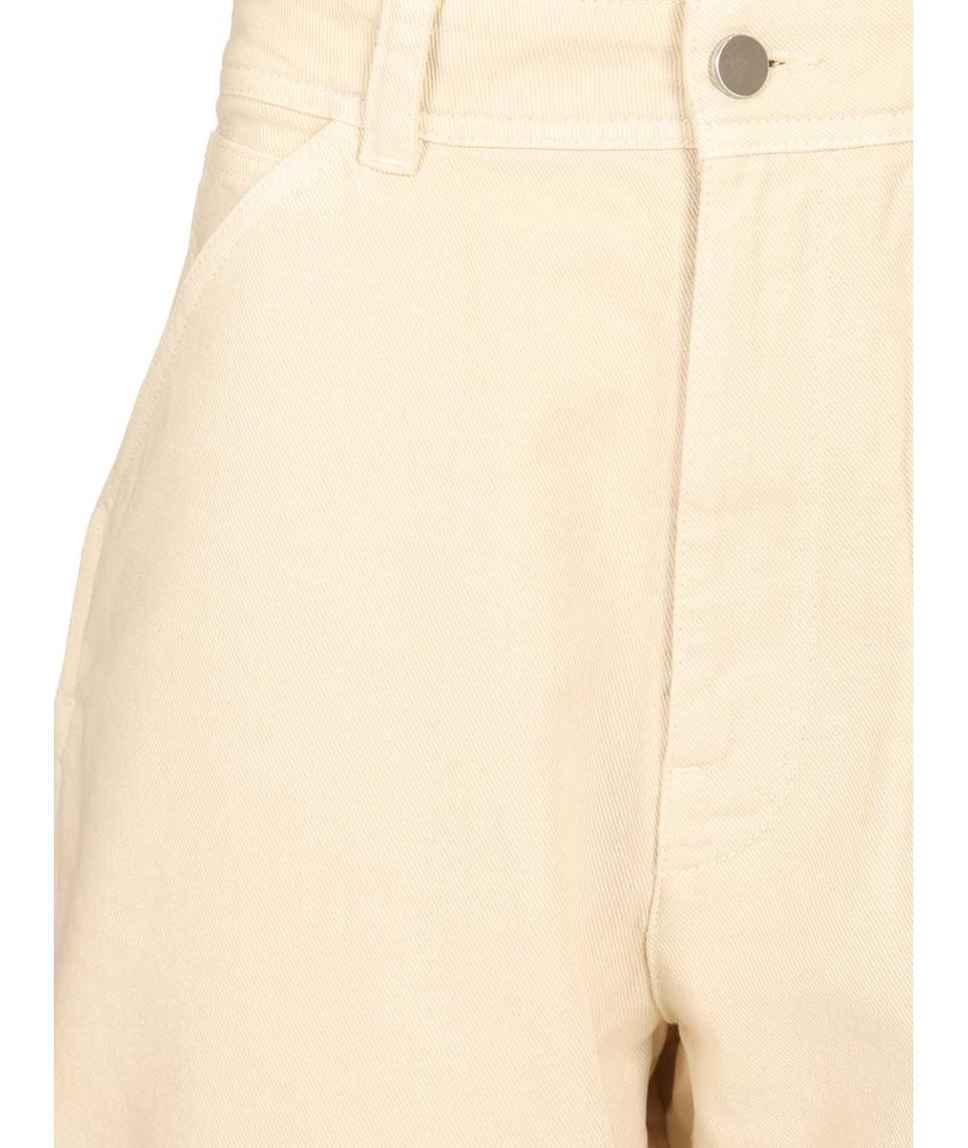 LEMAIRE Бежевые хлопковые прямые брюки, фото 4