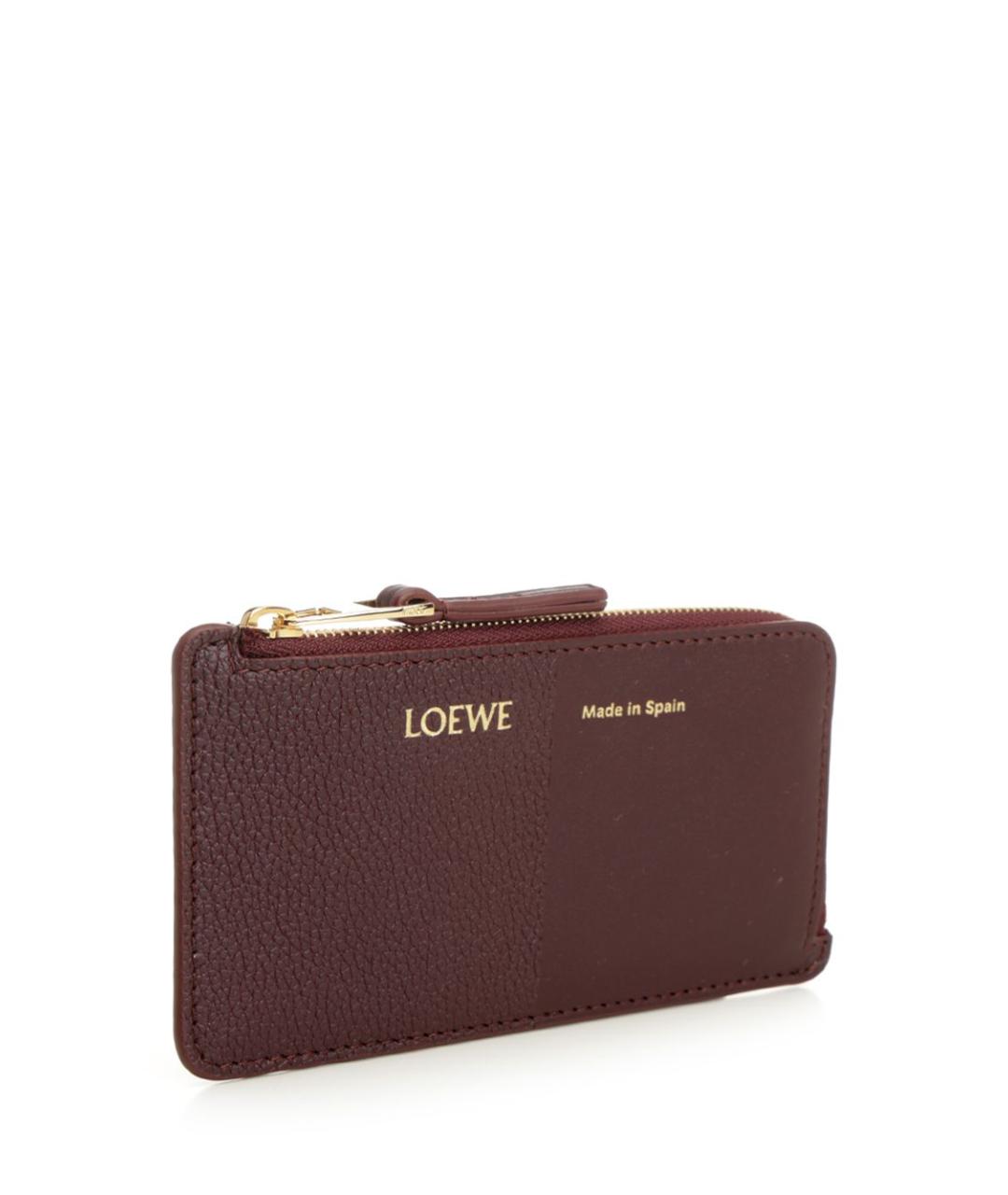 LOEWE Бордовый кожаный кардхолдер, фото 2