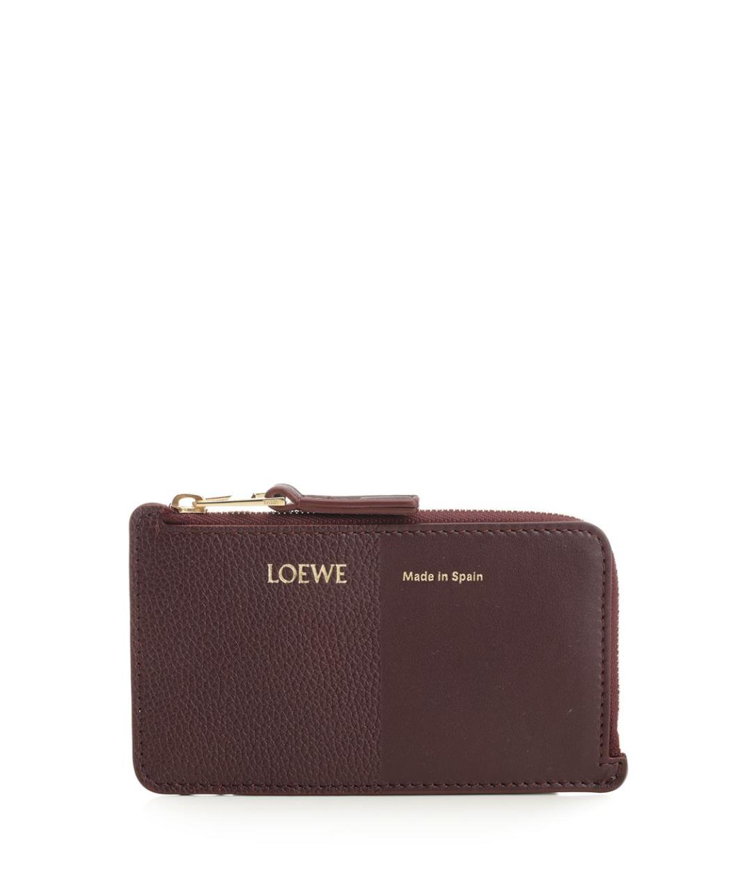 LOEWE Бордовый кожаный кардхолдер, фото 1