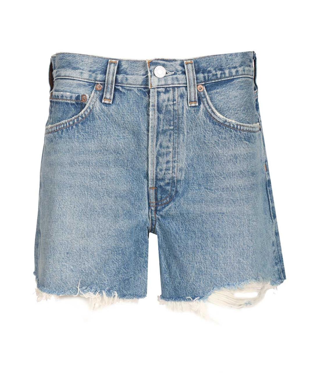 AGOLDE Голубые хлопковые шорты, фото 1