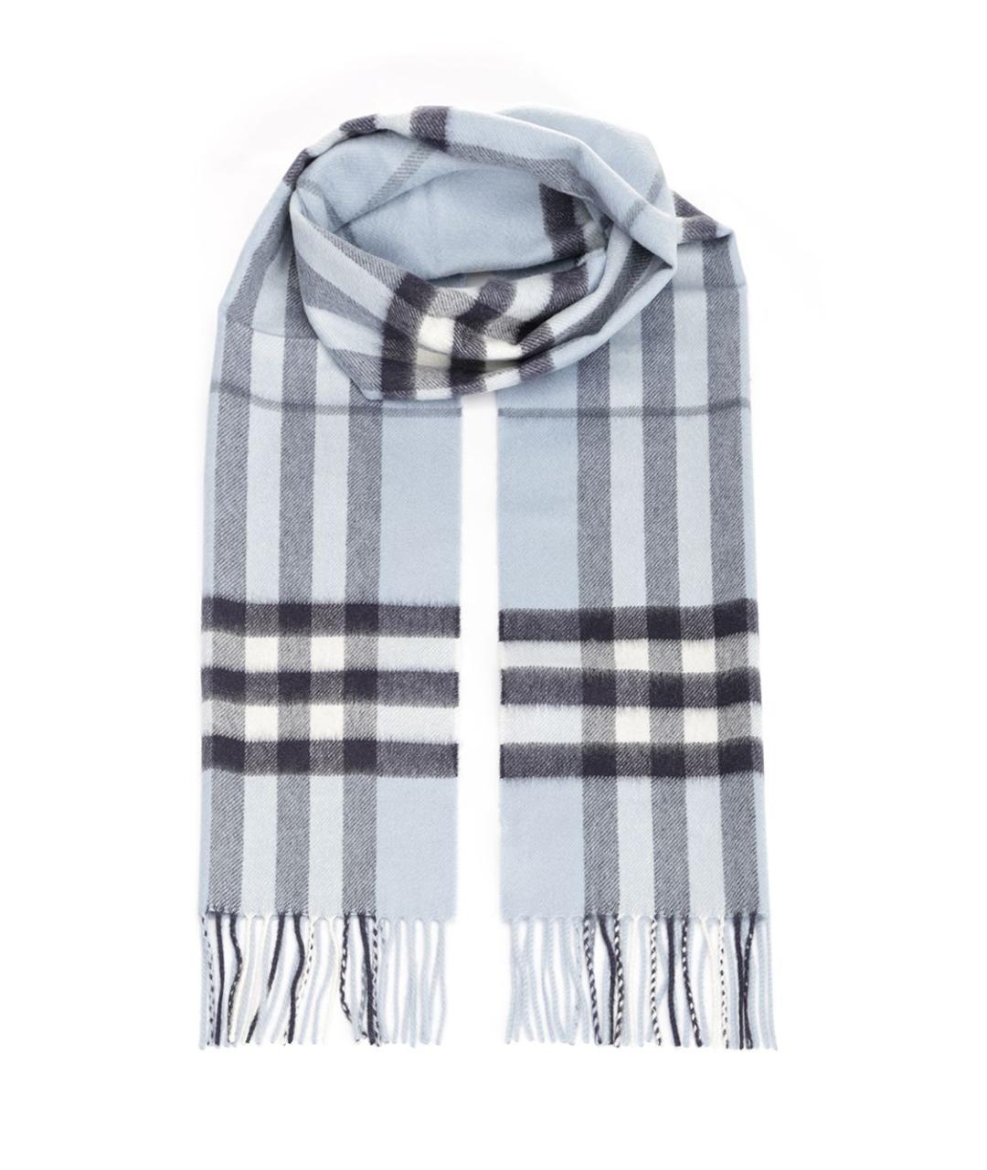 BURBERRY Голубой кашемировый шарф, фото 1