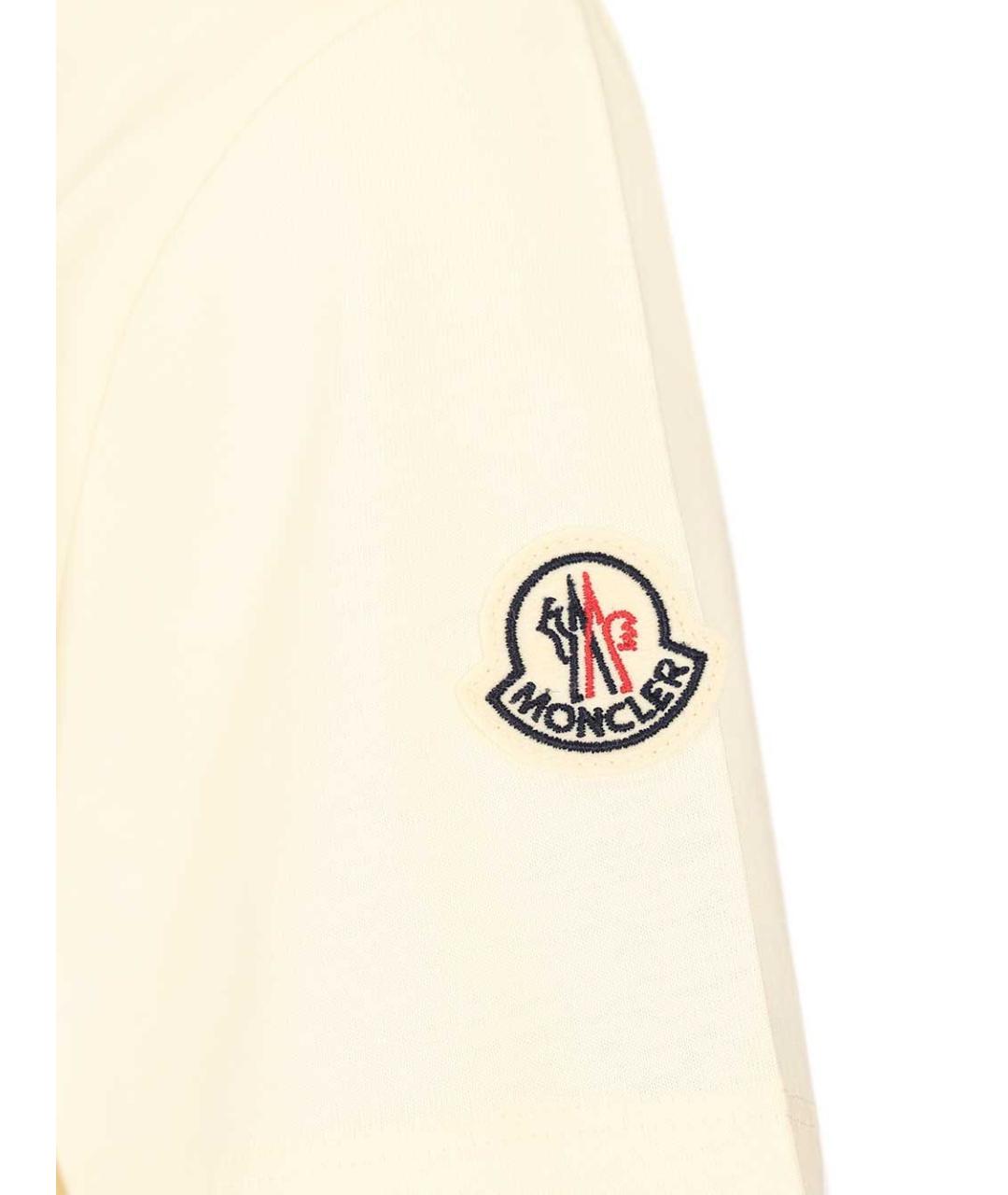 MONCLER Бежевая хлопковая футболка, фото 4