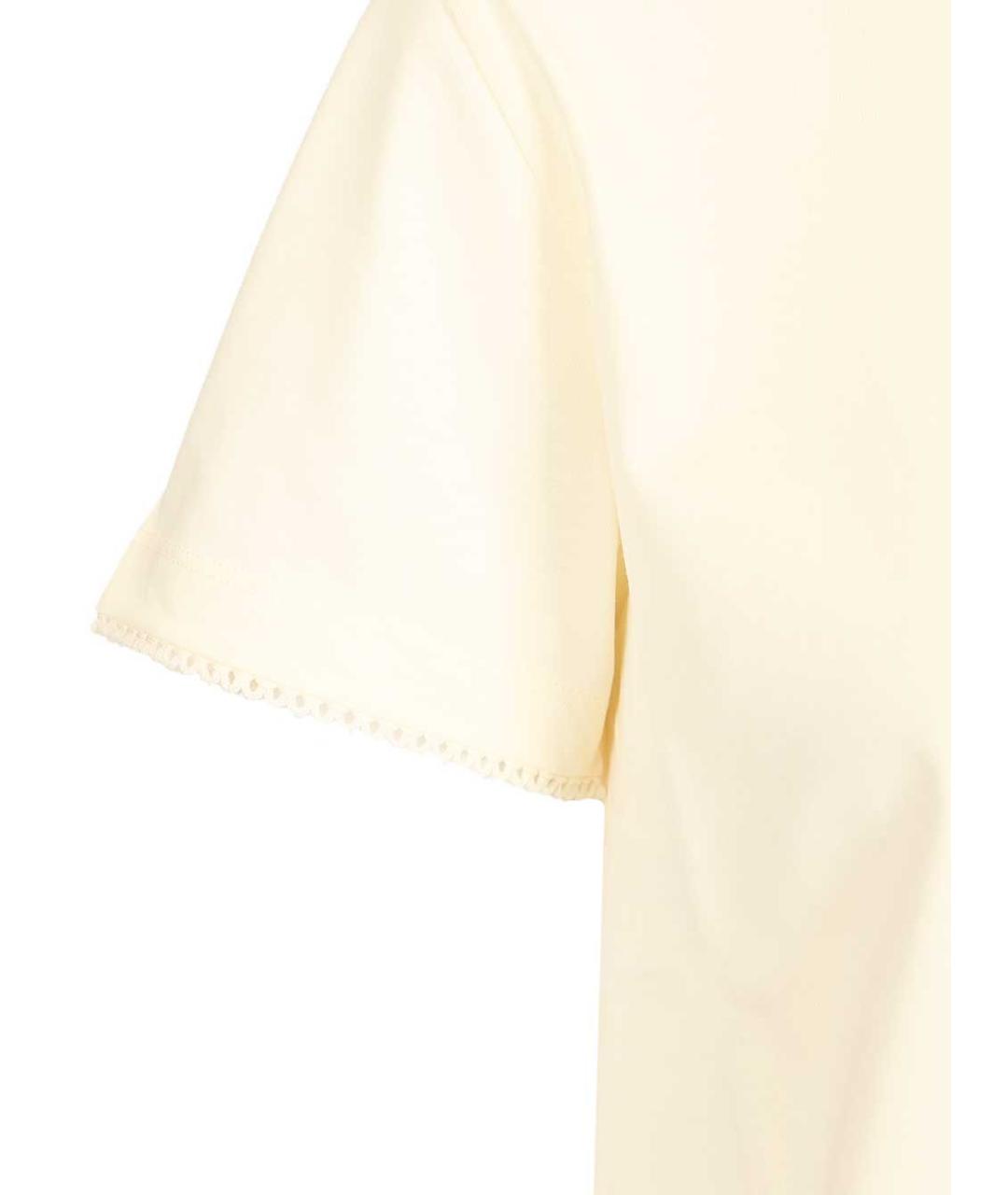 MONCLER Бежевая хлопковая футболка, фото 3