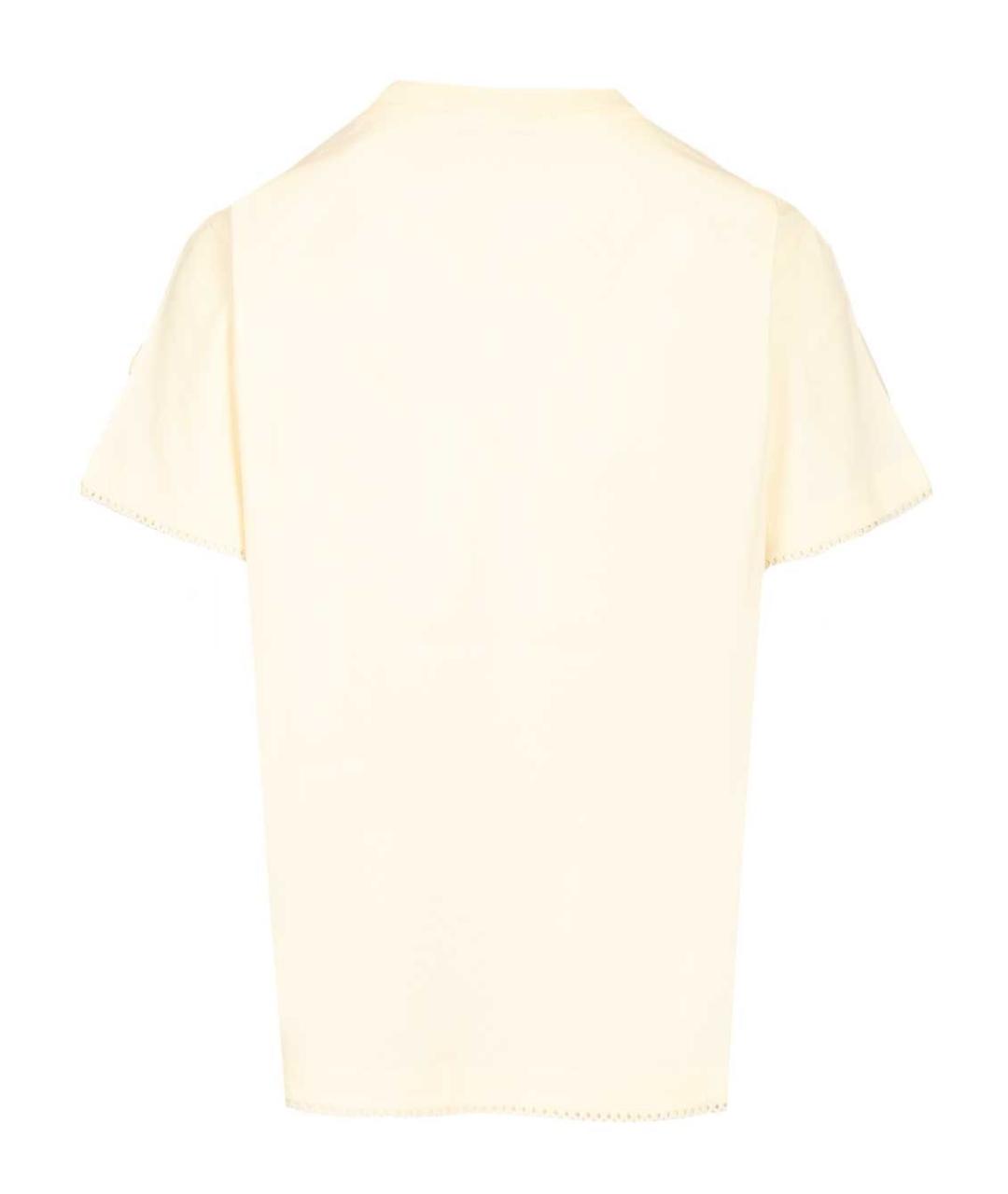 MONCLER Бежевая хлопковая футболка, фото 2