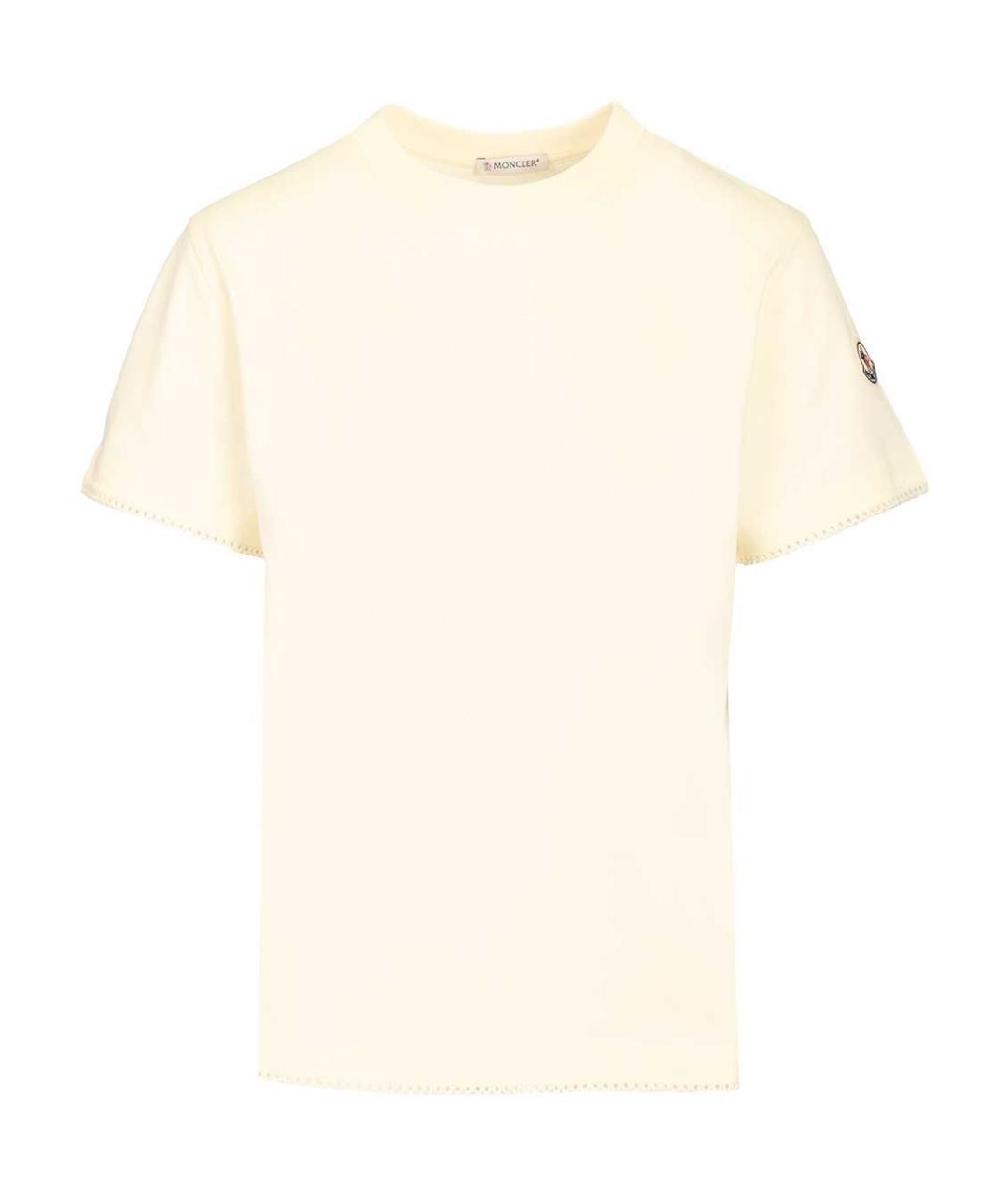 MONCLER Бежевая хлопковая футболка, фото 1