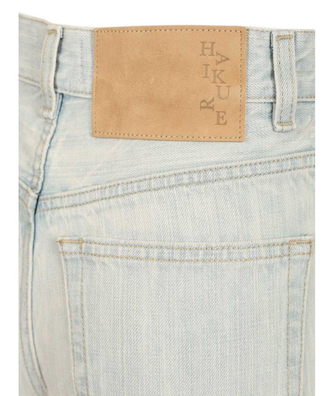 HAIKURE Голубые хлопковые прямые джинсы, фото 5