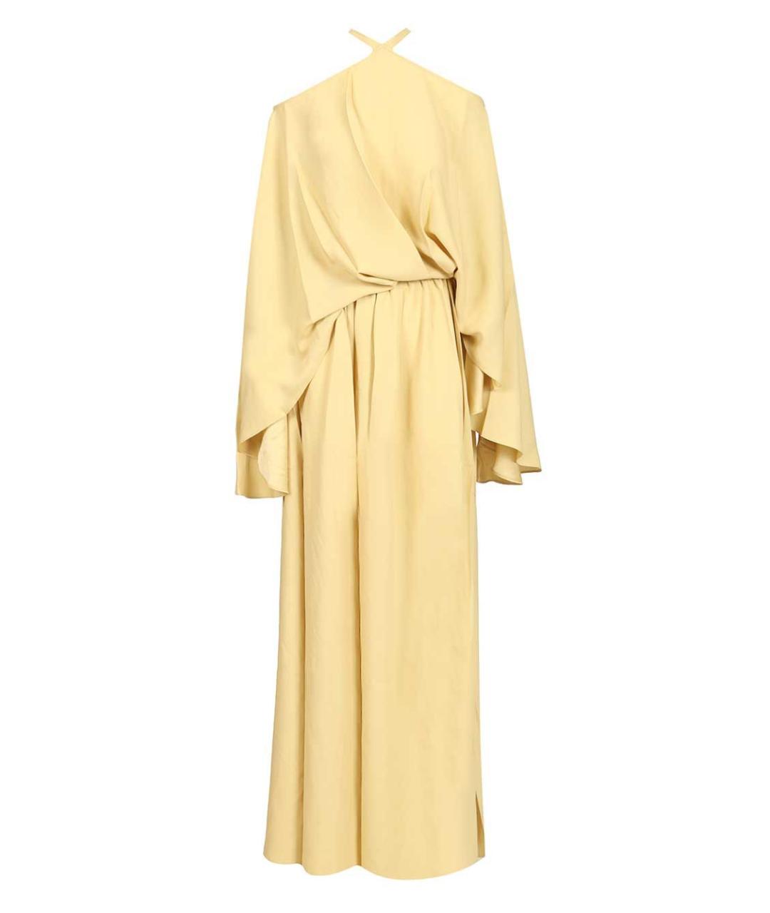 TALLER MARMO Желтое ацетатное вечернее платье, фото 1