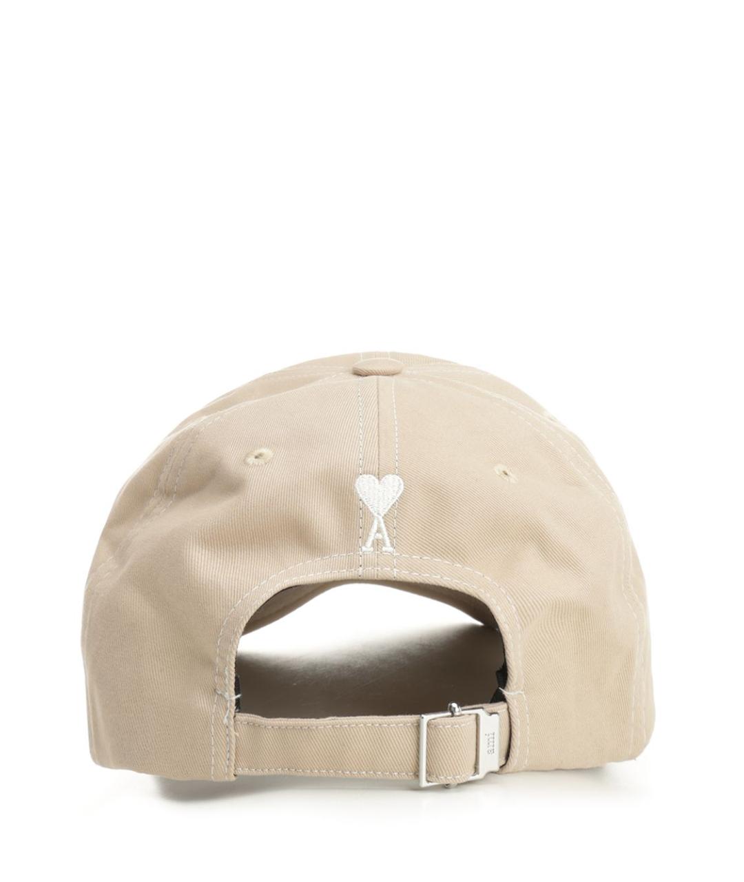 Ami Paris Бежевая хлопковая кепка/бейсболка, фото 3