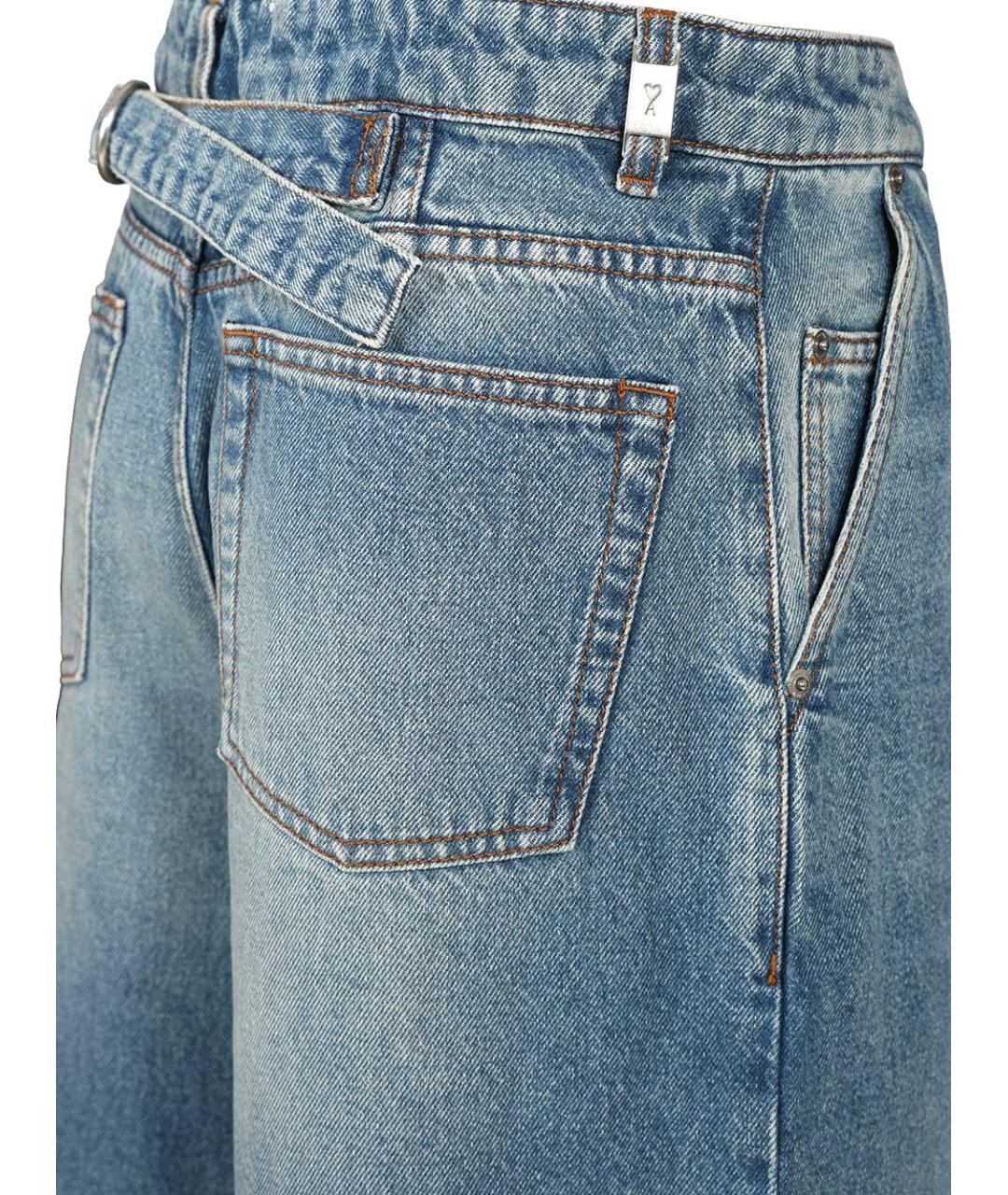 Ami Paris Синие хлопковые джинсы клеш, фото 4