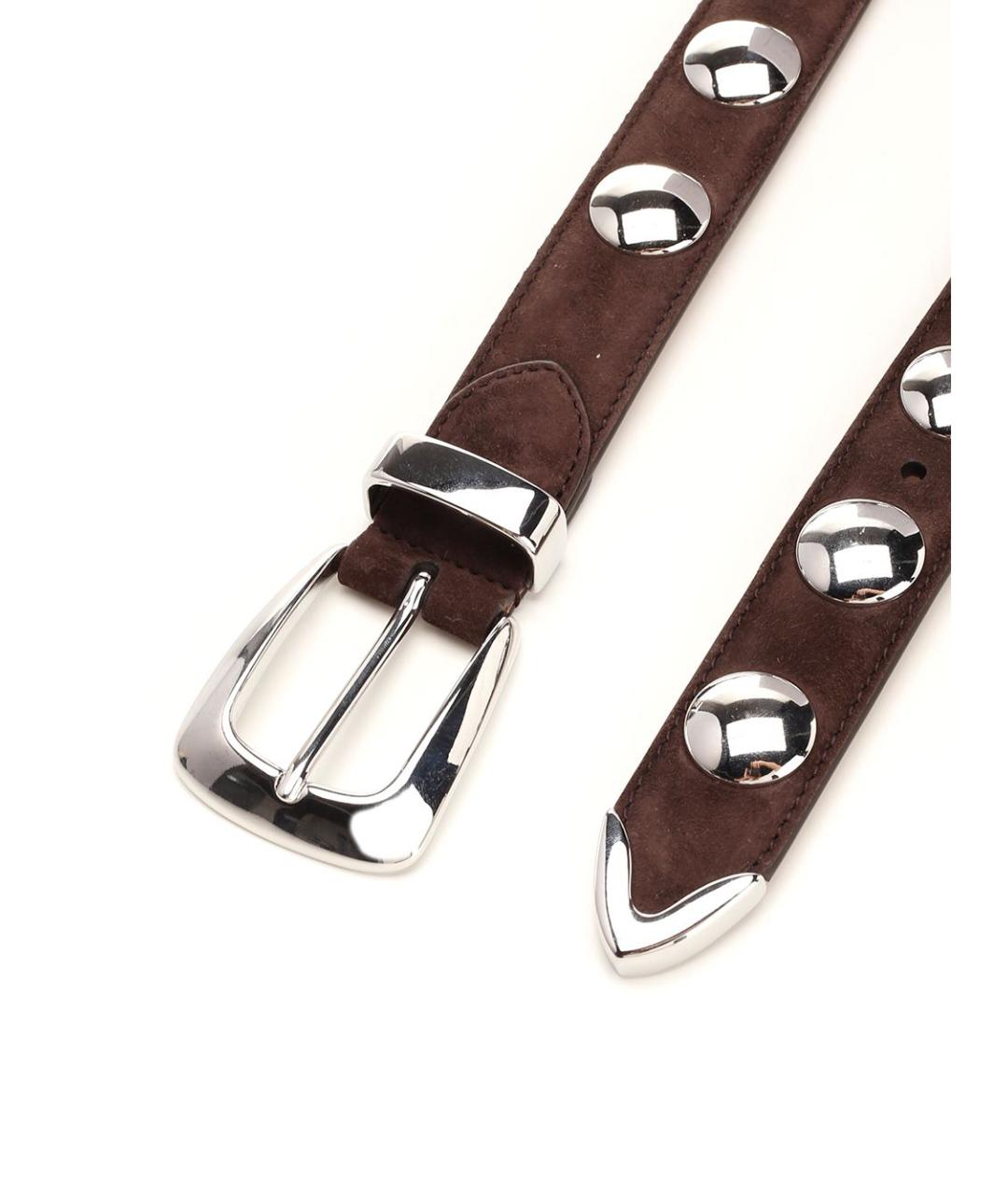 KHAITE Коричневый замшевый ремень, фото 2