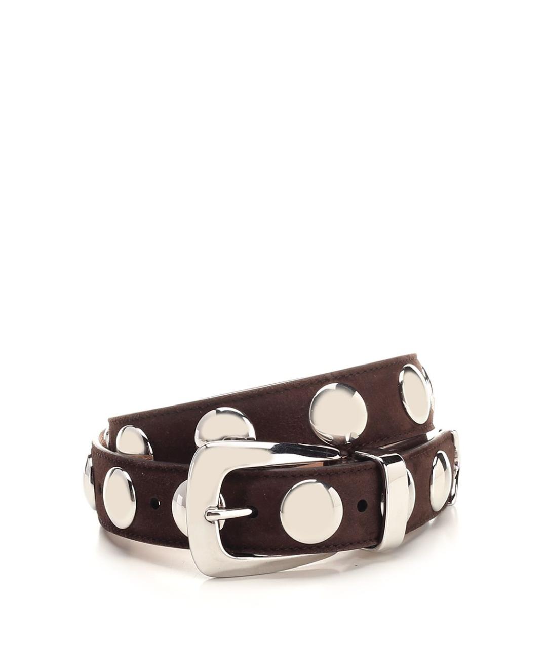 KHAITE Коричневый замшевый ремень, фото 1