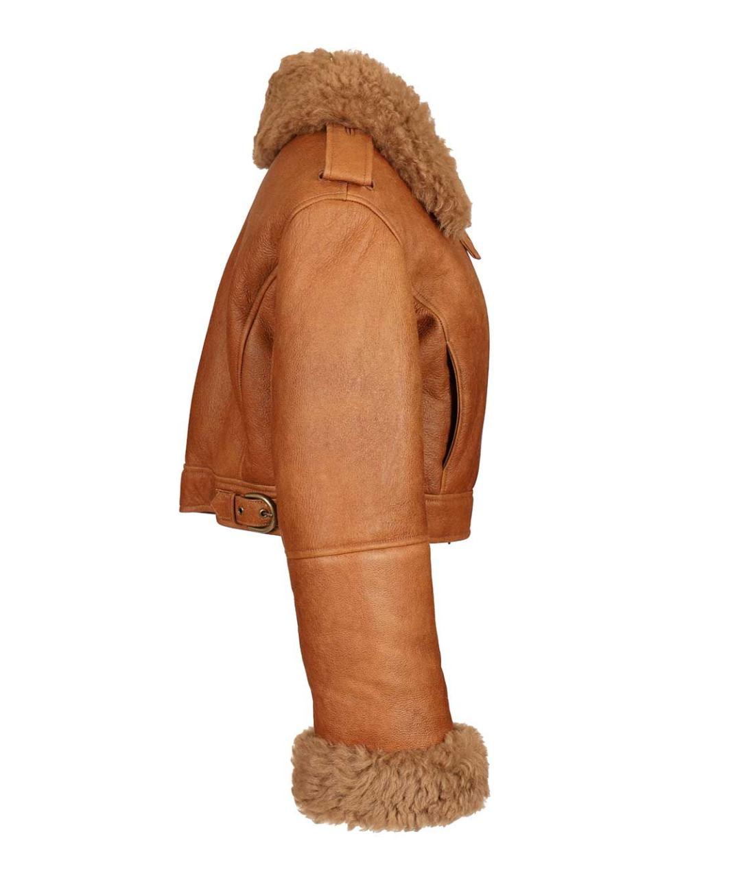 CHLOE Оранжевая кожаная дубленка, фото 3