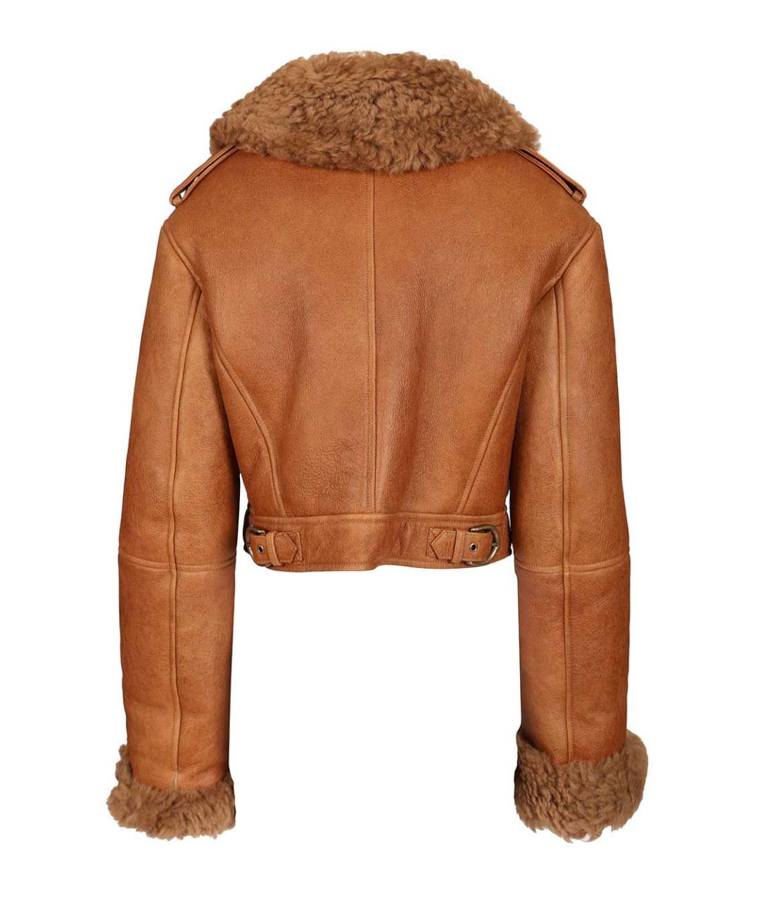 CHLOE Оранжевая кожаная дубленка, фото 2