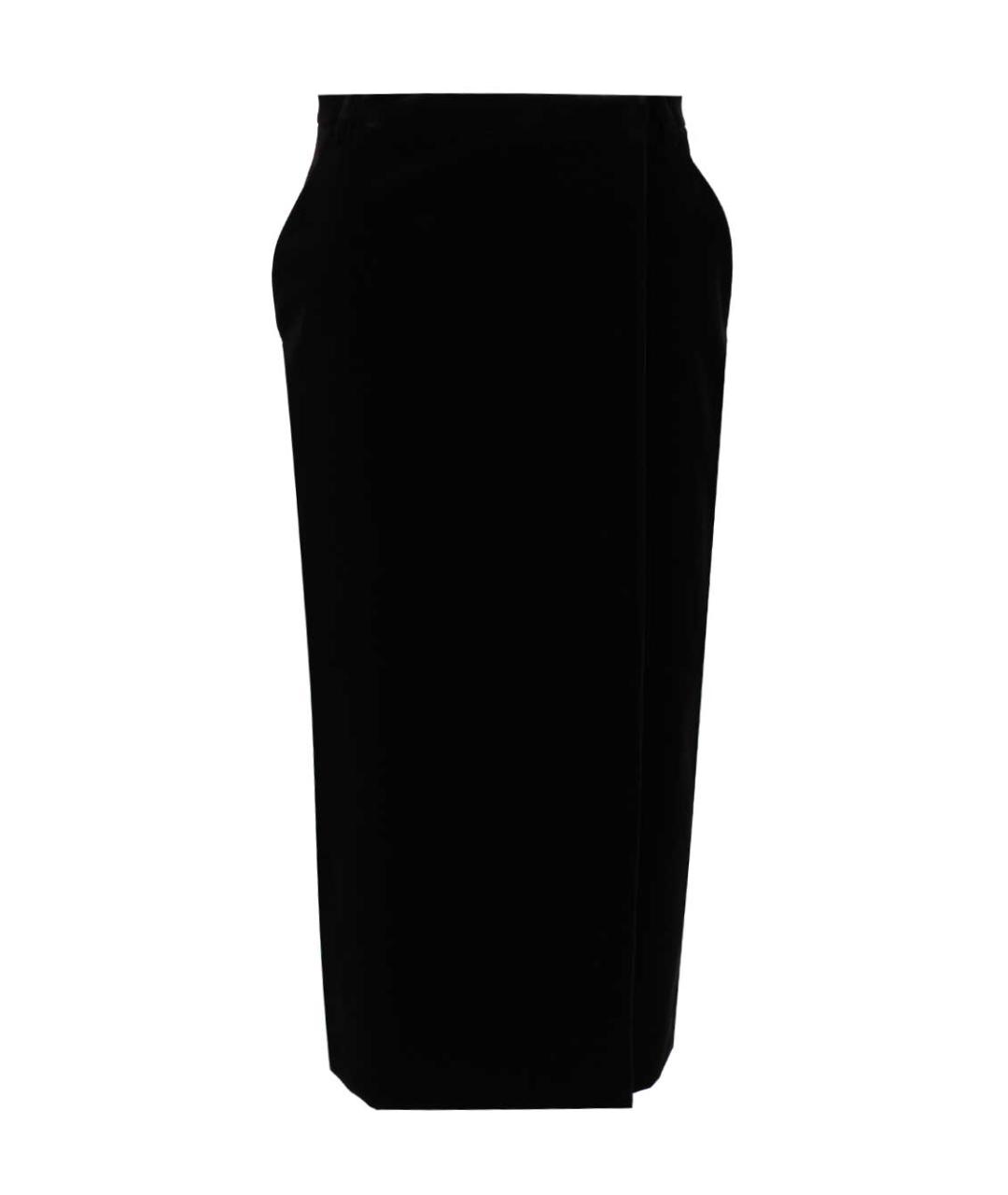 SAINT LAURENT Черная хлопковая юбка миди, фото 1