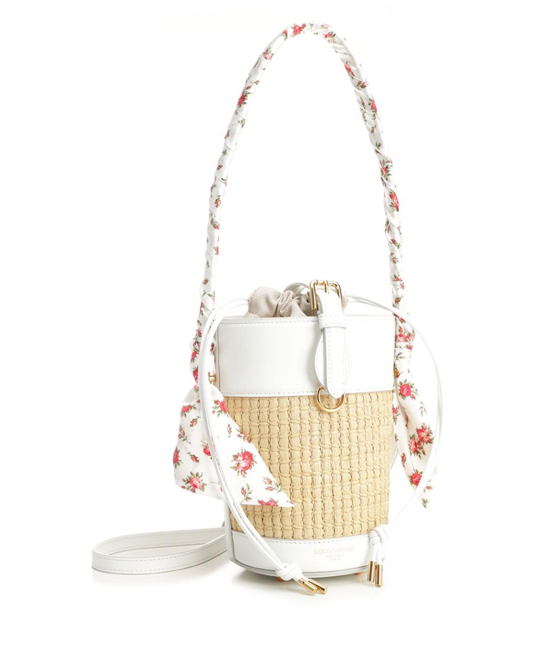 DOLCE&GABBANA Бежевая пелетеная сумка через плечо, фото 2