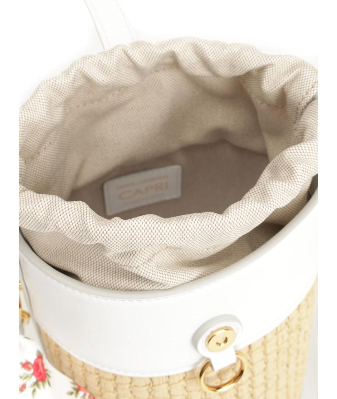 DOLCE&GABBANA Бежевая пелетеная сумка через плечо, фото 4