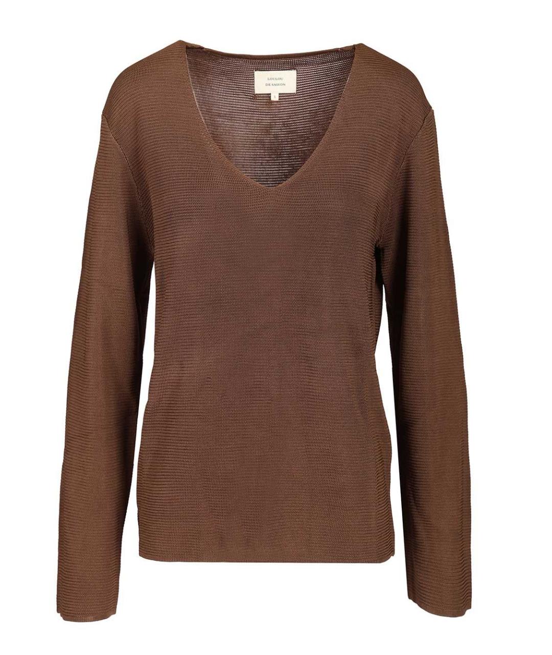 LOULOU STUDIO Коричневый вискозный джемпер / свитер, фото 1