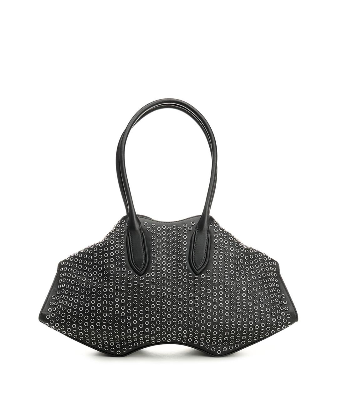 ALEXANDER MCQUEEN Черная кожаная сумка тоут, фото 3