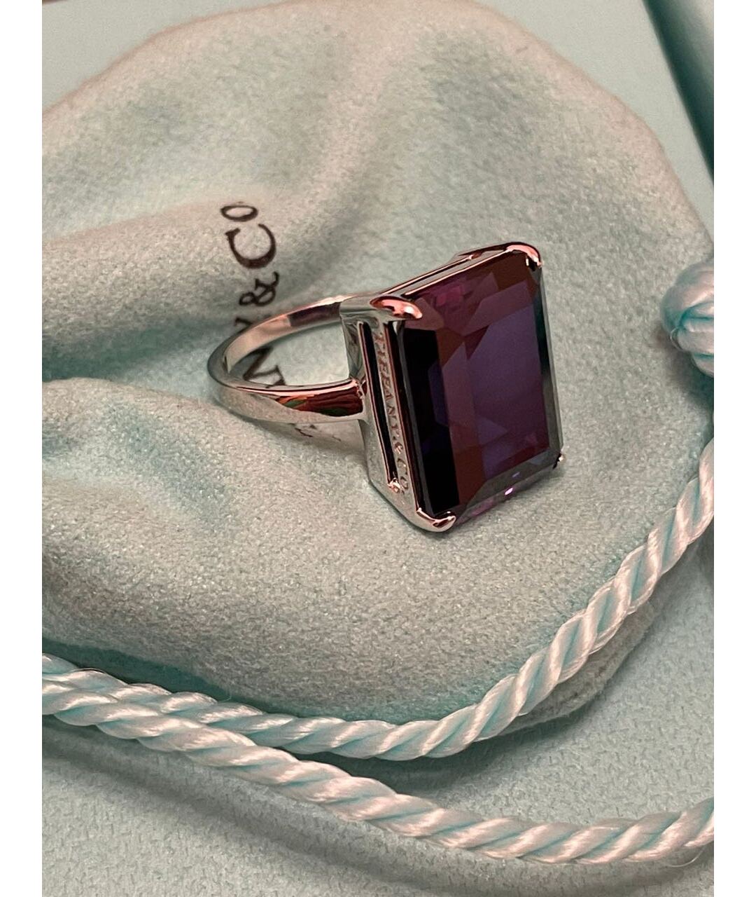 TIFFANY&CO Фиолетовое серебряное кольцо, фото 5