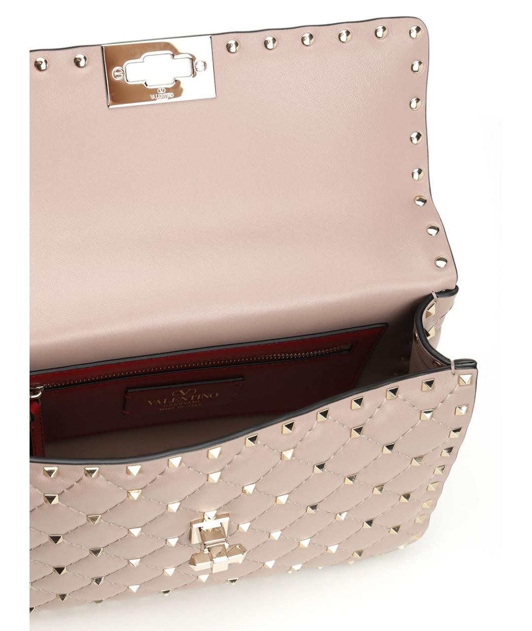VALENTINO Бежевая кожаная сумка через плечо, фото 4