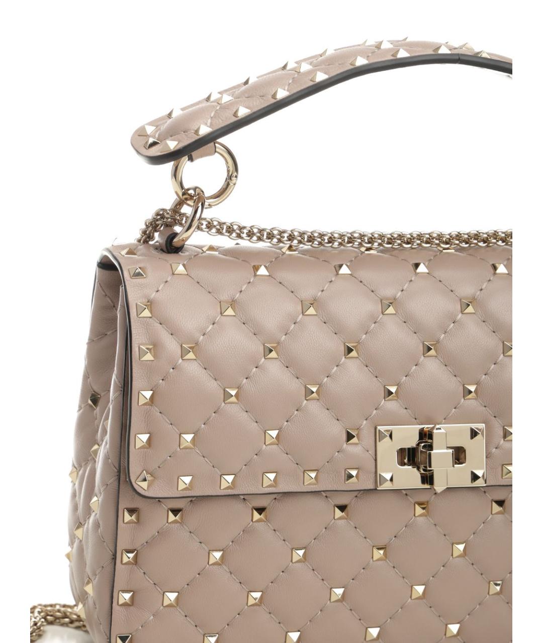 VALENTINO Бежевая кожаная сумка через плечо, фото 5