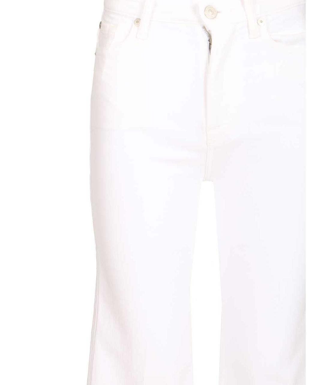 7 FOR ALL MANKIND Белые хлопковые прямые джинсы, фото 3