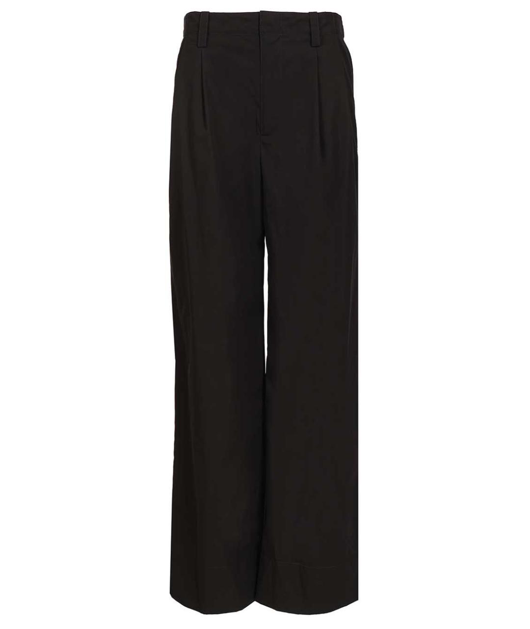 DURAZZI Черные хлопковые прямые брюки, фото 1