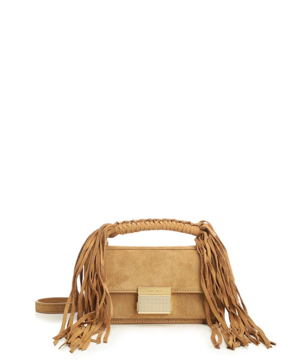 GOLDEN GOOSE DELUXE BRAND Бежевая замшевая сумка с короткими ручками, фото 1