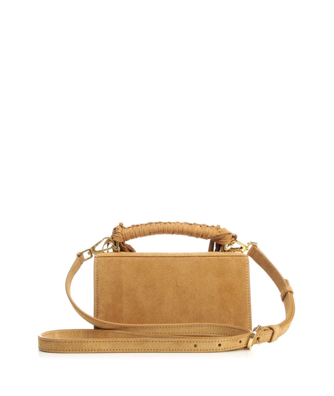 GOLDEN GOOSE DELUXE BRAND Бежевая замшевая сумка с короткими ручками, фото 3