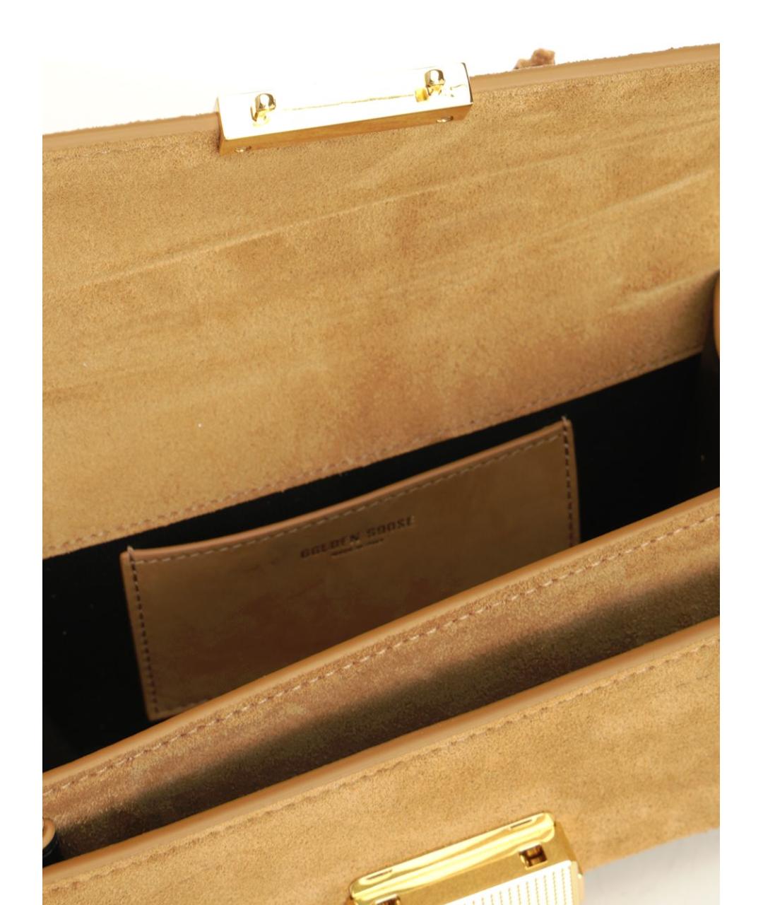 GOLDEN GOOSE DELUXE BRAND Бежевая замшевая сумка с короткими ручками, фото 4